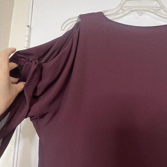 REISS Georgie Tie Sleeve Shift Dress in Dark Red Maroon Size US 0 $395 - Picture 3 of 8